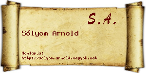 Sólyom Arnold névjegykártya