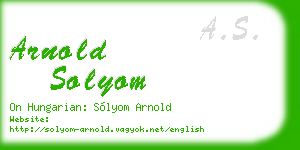 arnold solyom business card